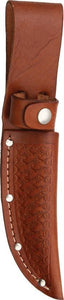 Brown Leather Sheath For Straight Fixed Blade Knife Up To 4" Blade