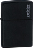 Zippo Lighter Logo Black Matte Windproof USA