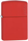 Zippo Lighter Red Matte Logo Windless USA Made