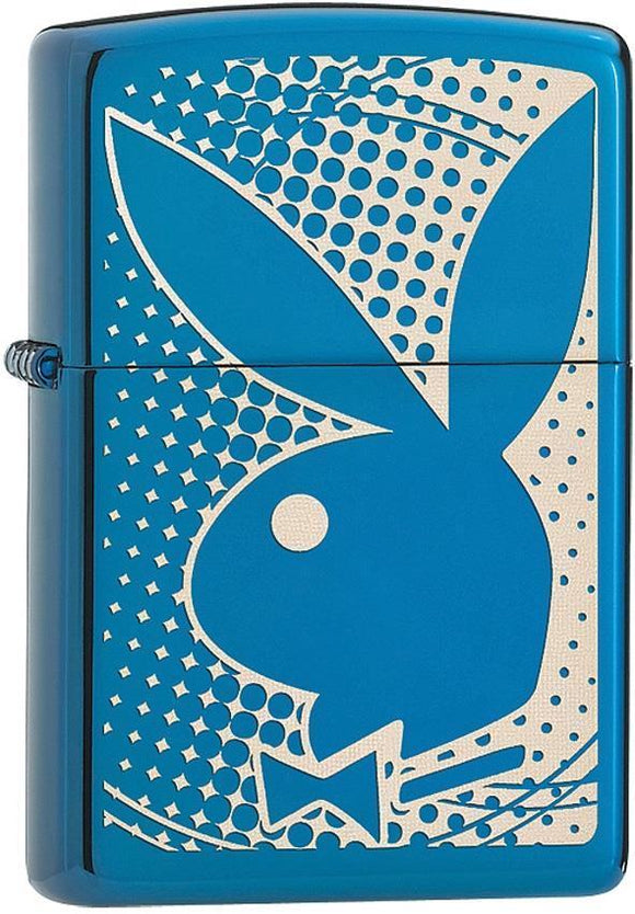 Zippo Lighter Playboy Bunny Blue Windproof USA New