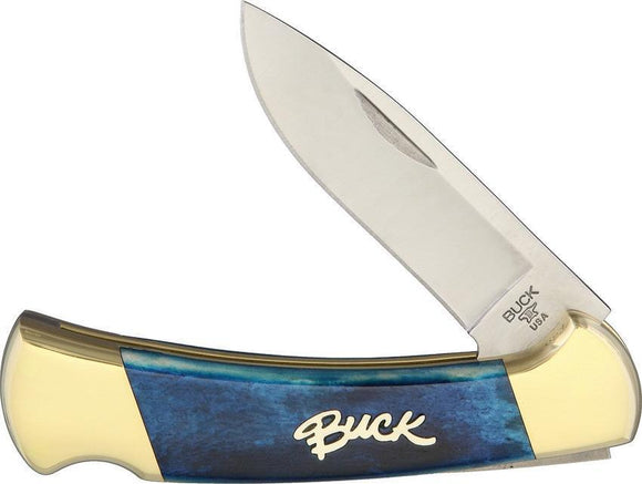 BUCK KNIVES 112 Lockback Blue SMOOTH BONE HANDLE Folding Pocket Knife