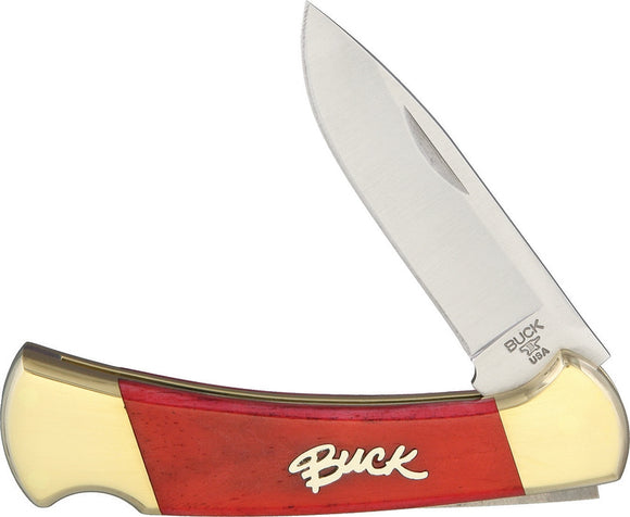 BUCK KNIVES 112 Lockback Red SMOOTH BONE HANDLE Folding Pocket Knife