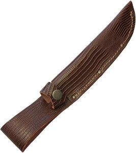 Fixed Blade Knife Leather Belt Sheath Lizard Pattern