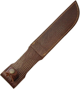 7" Fixed Blade Knife Leather Belt Sheath Lizard Pattern
