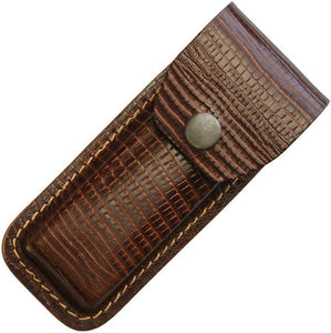 Brown Leather Belt Knife Sheath Lizard Pattern