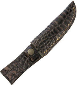 5" Fixed Blade Belt Leather Knife Sheath Crocodile Pattern