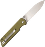 QSP Knives Parrot Light Green Micarta Handle D2 Linerlock Folding Knife 102G