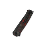 QSP Osprey Shredded Red Carbon Fiber Black blade Folding Knife 139f2
