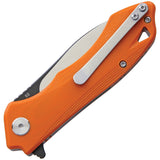 Bestech Knives Beluga Orange G10 D2 Steel 2-Tone Drop Pt Folding Knife Closed