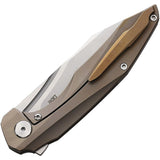 CMB Made Knives Dagon Knife Framelock Faint Yellow Titanium Folding M390 11G