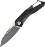 Kershaw Reverb Framelock Gray Black Folding Knife Built In Carabiner Clip