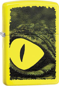 Zippo Lighter Alligator Eye Yellow Windproof USA New