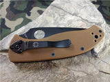 Spyderco Tenacious Folding Knife Black Plain Edge Brown G10 Reversible 122GPBBN