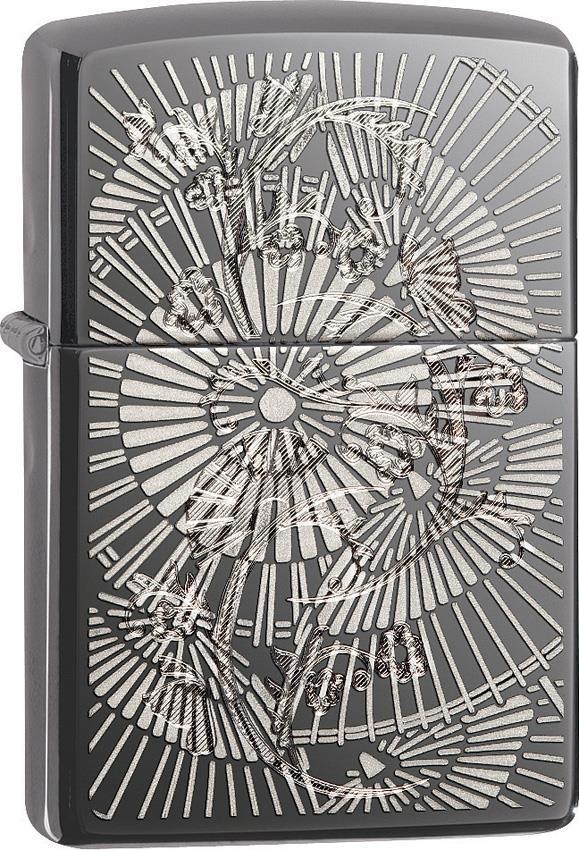 Zippo Lighter Asian Floral Windproof USA New