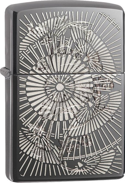 2024 シルバー モナ・リザ×ゴッホ Zippo Lighter Asian Floral High Polish Chrome Windproof USA New
