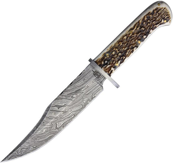 BucknBear Kings Stag Bowie Fixed Blade Knife w/ Sheath