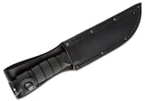 Ka-Bar Short Serrated 1095 High Carbon Steel Black Fixed Knife w/ Sheath 1257