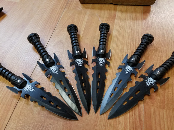 Renegade Tactical Set of 6 Skull Throwers Black 4.25