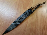 Deejo Fantasy Tattoo Witchcraft Black 37g Folding Knife - 1GB113