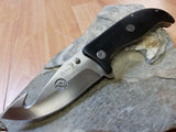 Elk Ridge 9" Folding Guthook Assisted Open Pocket Knife Black Wood - A156HGY