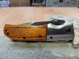 Elk Ridge 8" Pakkawood Folding Assisted Open Pocket Knife  Satin - A165PW