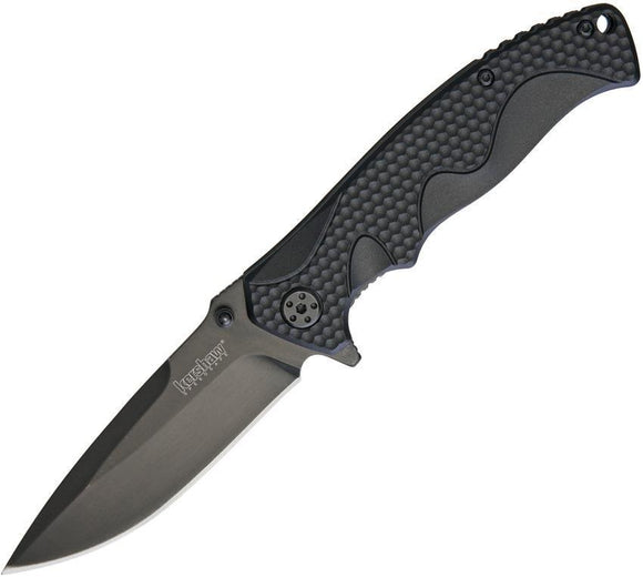 Kershaw Black Linerlock A/O Assisted Plain Stainless Folding Pocket Knife