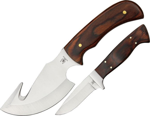 Rough Rider Guthook Caper & Utiltiy Knife Fixed Blade Pakkawood Knives Set