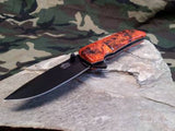 Master Folding Spring Assisted Knife - Orange Camo A005OC