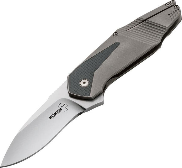 Boker Plus Federal Flipper Framelock Titanium Carbon Fiber Folding Knife