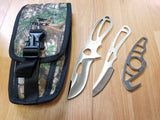 BUCK Set 3 PakLite Field Master Kit Fixed Blade Knives + Camo Sheath 141SSSVP2