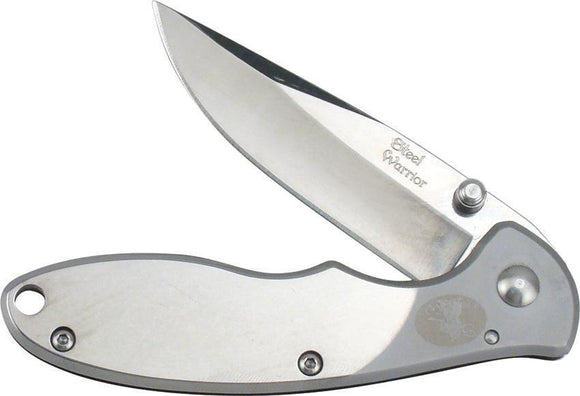 Frost Cutlery Steel Warrior Silver Creek Framelock Stainless Folding Knife