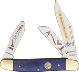 Frost Masonic Wrangler Blue Smooth Bone Handle Stainless Folding Knife