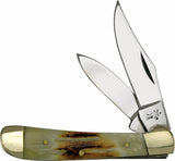 Frost Copperhead Second Cut Bone Handle Stainless Folding Pocket Knife