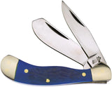 Frost Cutlery Baby Saddlehorn Blue Bone Handle Folding Knife
