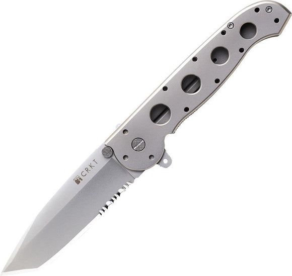 CRKT M16 Big Dog Titanium Linerlock Folding Part Serrated Tanto Blade Knife