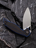 Civivi Anthropos Linerlock Blue Carbon Fiber Folding Knife Flipper 903b