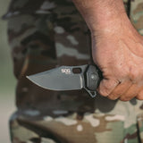 SOG Seal XR Lock S35Vn Black Folding Clip Point Knife 12210257