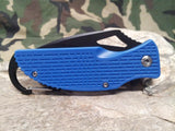 Master Assisted Open Folding Knife Blue Pocket w/ Carabiner Clip Hiking - a027bl