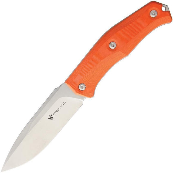 Steel Will Gekko 1513 Fixed Blade Glass Breaker Orange G10 Handle Knife