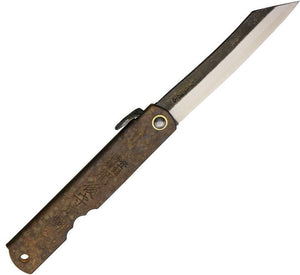 Higonokami Knives Koriwa Brown Folding Pocket Knife Steel Blade
