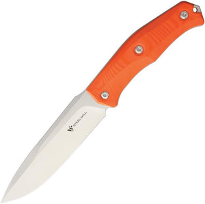 Steel Will Gekko 1533 Fixed Blade Glass Breaker Orange G10 Handle Knife