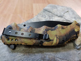 Elk Ridge Camo Spring Assisted folding knife with black blade - a158ca