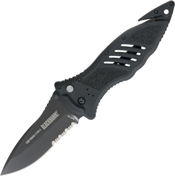 Blackhawk CQD Mark 1 Type E Stainless Folding Blade Black Handle Knife