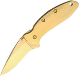 Kershaw Chive Framelock A/O 24k Gold Plated Assisted Folding Knife