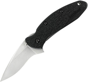 Kershaw Scallion Linerlock A/O Stainless Folding Blade Black Handle Knife