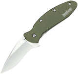 Kershaw Scallion Linerlock A/O Recurve Blade Olive Drab Folding Knife EDC
