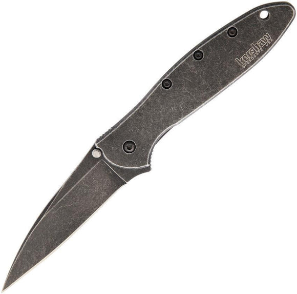 Kershaw Leek Framelock A/O Blackwash Drop Point Blade Folding Knife