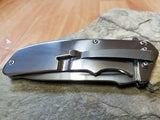 Elk Ridge Black Wood Folding Assisted Open Pocket Knife Plain Drop Pt - A167BK