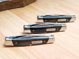 Schrade Lot of 3 Medium Stockman Imperial Red Brown Folding Pocket Knives
