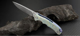 Artisan Tradition Blue Gold Pattern Titanium S35VN Folding Knife